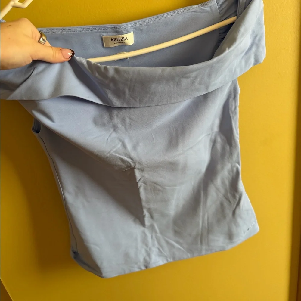 Aritzia Contour Ravish Blue Off-Shoulder Women's Top - Picture 2 of 3